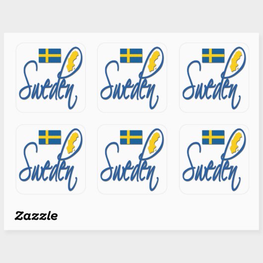 Schweden Quadratischer Aufkleber (Blatt)