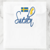 Schweden Quadratischer Aufkleber (Tasche)