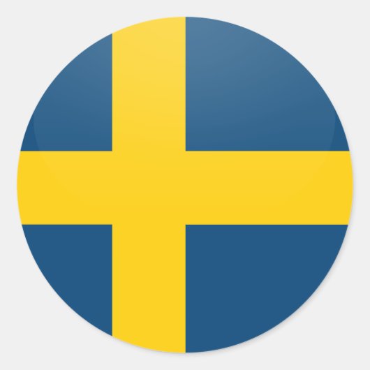 Schweden Qualitätsflaggenzirkel Runder Aufkleber (Vorderseite)