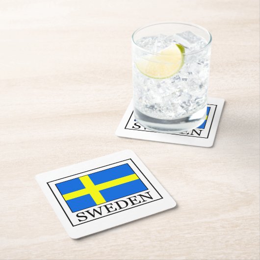 Schweden Rechteckiger Pappuntersetzer (Vor Ort)