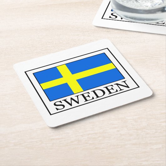 Schweden Rechteckiger Pappuntersetzer (angewinkelt)