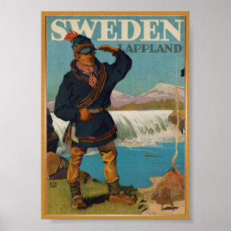 Schweden Reise Vintage Poster
