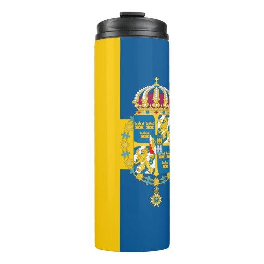 Schweden Reisen Umarmung, patriotische schwedische Thermosbecher (Vorderseite)