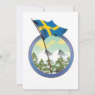 Schweden Retrologo Einladung