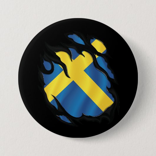 Schweden-Rippfahne Button (Vorderseite)
