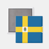 Schweden-Royal-Flagge, Schweden Magnet (Vorderseite/Rückseite)