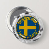 Schweden Runde Emblem Button (Vorne & Hinten)