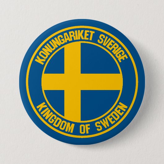 Schweden Runde Emblem Button (Vorderseite)