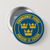 Schweden Runde Emblem Button (Vorne & Hinten)