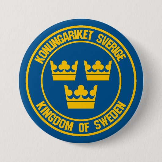 Schweden Runde Emblem Button (Vorderseite)
