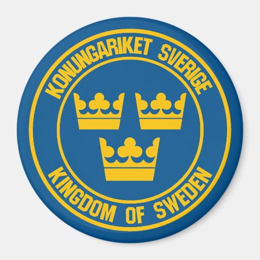 Schweden Runde Emblem Magnet (Vorne)