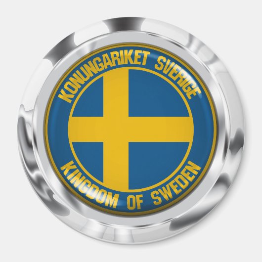 Schweden Runde Emblem Magnet (Vorne)