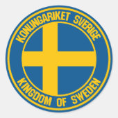 Schweden Runde Emblem Runder Aufkleber (Vorderseite)