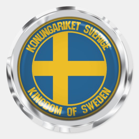 Schweden Runde Emblem Runder Aufkleber (Vorderseite)