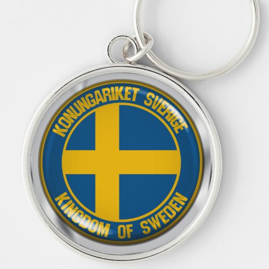 Schweden Runde Emblem Schlüsselanhänger (Vorne)