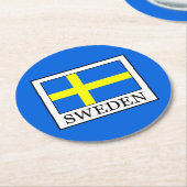 Schweden Runder Pappuntersetzer (Angewinkelt)