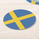 Schweden Runder Pappuntersetzer (Angewinkelt)