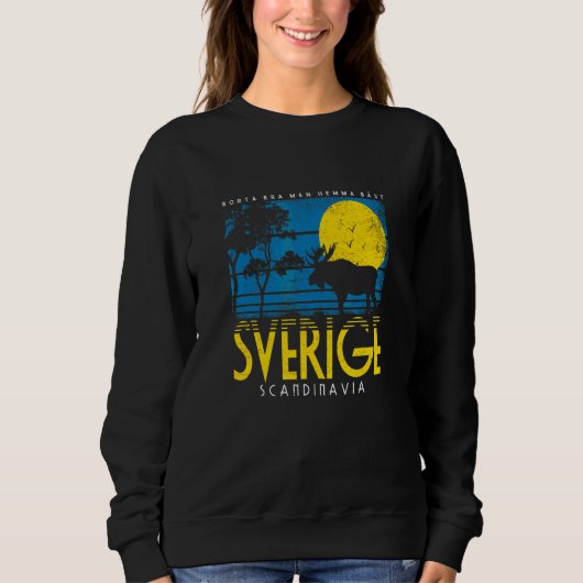 Schweden Scandinavia Swedish Midsommar Retro Schwe Sweatshirt (Vorderseite)