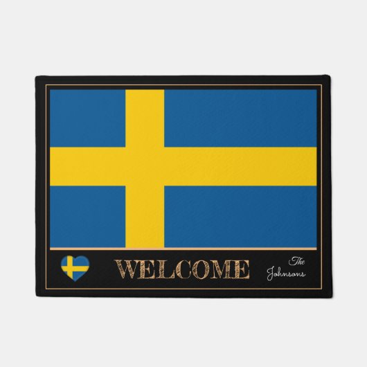 Schweden & Schweden Flag House Matts/Sport Willkom Fußmatte (Vorderseite)