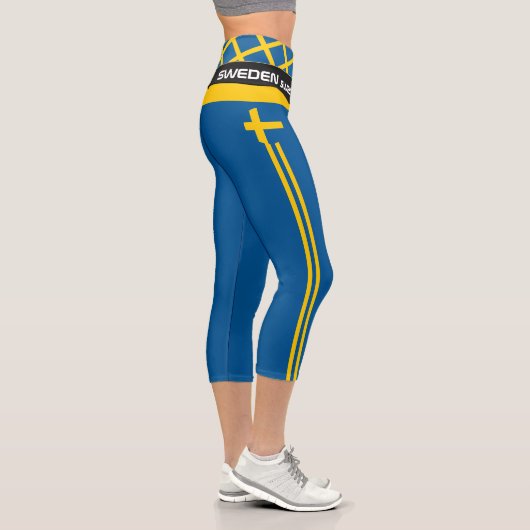 Schweden & Schweden Flag Mode, Fitness, Sporthafen Capri Leggings (Rechts)
