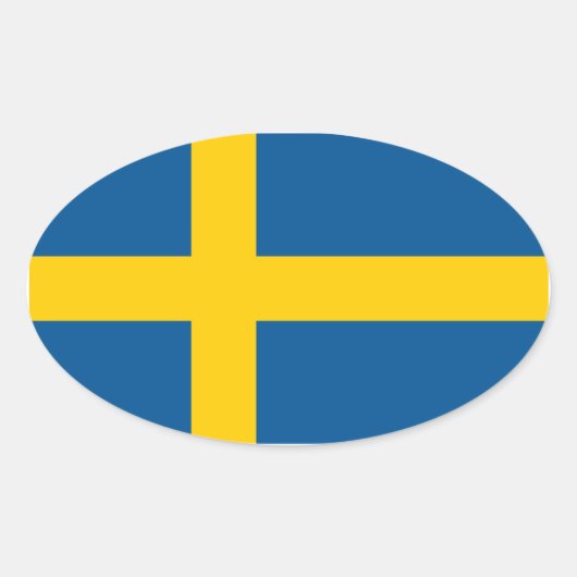 Schweden/Schweden/schwedische Flagge Ovaler Aufkleber (Vorderseite)
