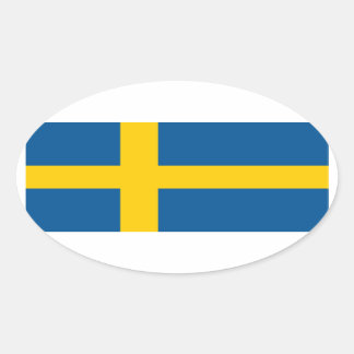 Schweden/Schweden/schwedische Flagge Ovaler Aufkleber