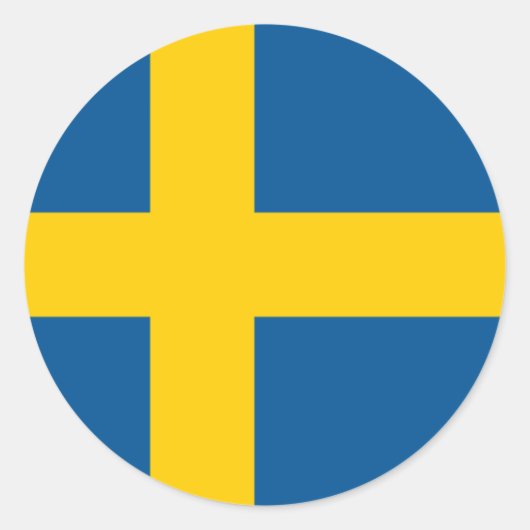 Schweden/Schweden/schwedische Flagge Runder Aufkleber (Vorderseite)