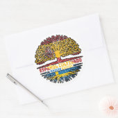 Schweden Schweden Spanien Tree Roots Flag Runder Aufkleber (Umschlag)