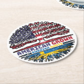 Schweden Schweden USA USA Vereinigte Staaten Tree Runder Pappuntersetzer (Angewinkelt)