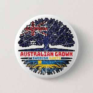 Schweden Schwedisch Australier Australien Baumwurz Button