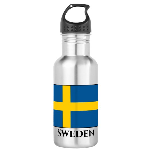 Schweden (schwedische Flagge) Edelstahlflasche (Vorderseite)