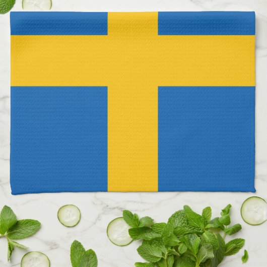 Schweden - schwedische Flagge Geschirrtuch (Gefaltet)