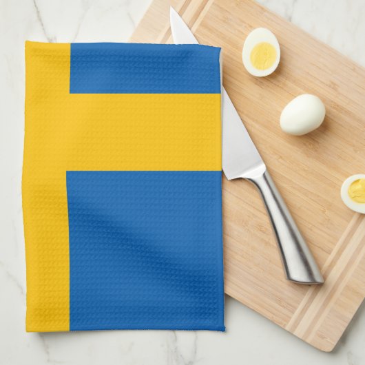 Schweden - schwedische Flagge Geschirrtuch (Viertel Falte)