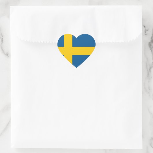 Schweden (schwedische Flagge) Herz-Aufkleber (Tasche)