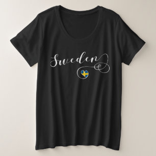Schweden, schwedische Flagge im Herzen Große Größe T-Shirt