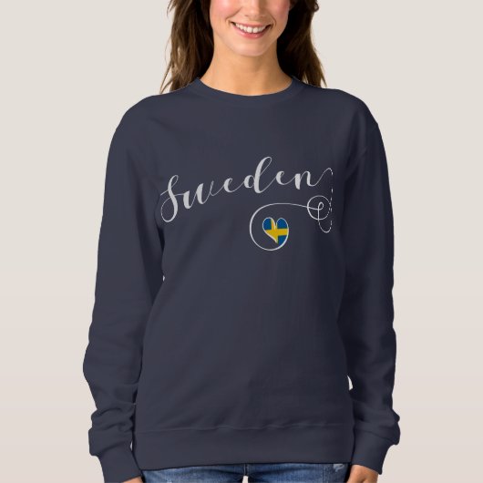 Schweden, schwedische Flagge im Herzen Sweatshirt (Vorderseite)