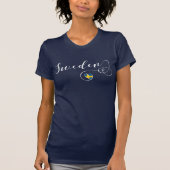 Schweden, schwedische Flagge in einem Herzen T-Shirt (Vorderseite)