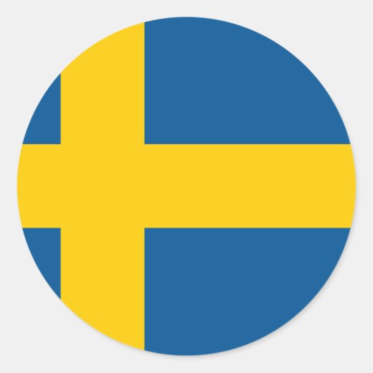 Schweden (schwedische Flagge) Runder Aufkleber (Vorderseite)