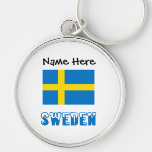 Schweden Schwedische Flagge Schwarz Personalisieru Schlüsselanhänger