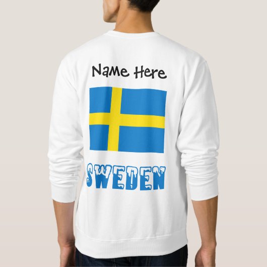 Schweden Schwedische Flagge Schwarze Personalisier Sweatshirt (Rückseite)