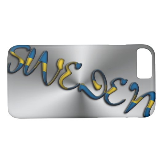 Schweden Schwedische Flaggenfarbtypografie Silberg Case-Mate iPhone Hülle (Rückseite (Horizontal))
