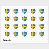 Schweden Silver Shield Flag Quadratischer Aufkleber (Blatt)