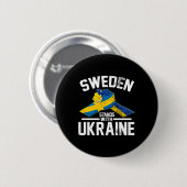 Schweden steht hinter der Ukraine Ukrainische Schw Button (Vorne & Hinten)