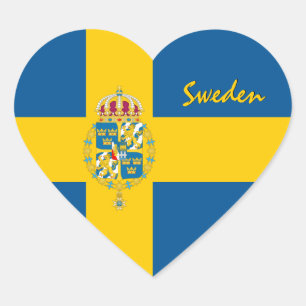 Schweden Sticker, Herz, Patriotische schwedische F Herz-Aufkleber