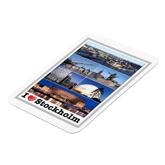 Schweden - Stockholm - I Liebe - Magnet (Linke Seite)