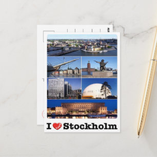 Schweden - Stockholm - I Liebe - Postkarte