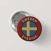 Schweden Sverige Button (Vorne & Hinten)