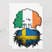 Schweden Swedish Irish Ireland Tree Roots Flag Einladung (Vorne/Hinten)