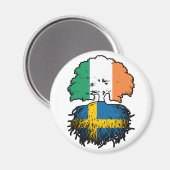 Schweden Swedish Irish Ireland Tree Roots Flag Magnet (Vorderseite/Rückseite)
