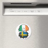 Schweden Swedish Irish Ireland Tree Roots Flag Magnet (In Situ (Geschirrspüler))